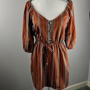 Boho copper colored midi dress chic medium